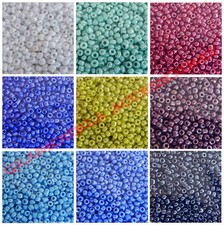 20 GRAMS - 11/0 2mm Opaque Lustrous Round Glass Seed Spacer Beads
