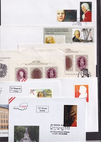 Mozart composer FDC choice Armenia Austria France Germany Hungary India Romania