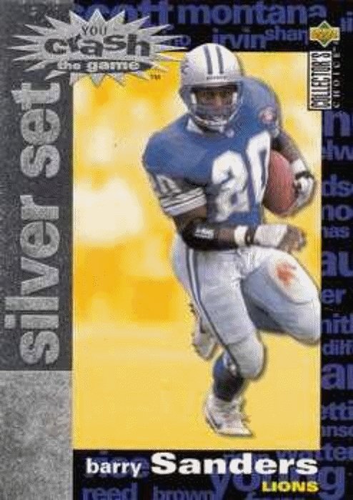 1995 Collector's Choice Crash Game Silver #C14 Barry Sanders Detroit Lions
