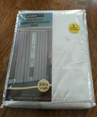 MAYTEX MICRO FIBER WINDOWWEAR WINDOW CURTAIN PAIR 2 PANELS 40''X84'' BONE