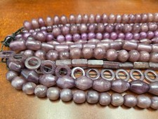 12 STRANDS ASSORT SHAPE PURPLE RESIN BEADING BEADS 16" BD-521
