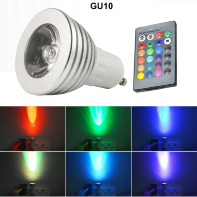 GU10 3W 16 Color LED RGB Magic spot Light Bulb Lamp Wireless Remote Control