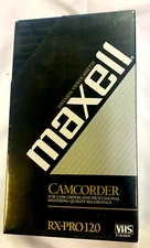 Maxell Camcorder RX-PRO T-120 Blank VHS - Free Hard Case! - NEW