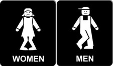 Funny bathroom sign set 8 1/2 X 10 RESTROOM SIGN Aluminum I have to pee
