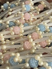 9 ft Beaded Garland Pink  Blue Holiday Christmas Decoration