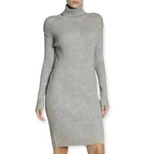 Solutions! NWT Heather Gray Turtleneck Sweater Dress - Large