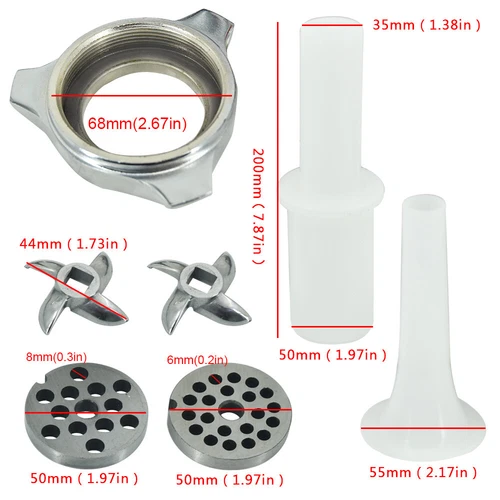 80KG/H Commercial Electric Meat Grinder Machine Steel Sausage Maker Filler 600W - Picture 5 of 11