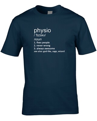 Physio Witz Definition Herren T-Shirt Geschenk Physiotherapeut Job Arbeit Physiotherapie