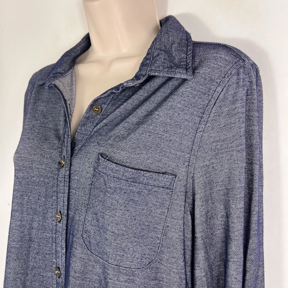 Camisa de vestir Passport para mujer grande manga larga abotonada mezcla de rayón ligera Foto 4 de 4