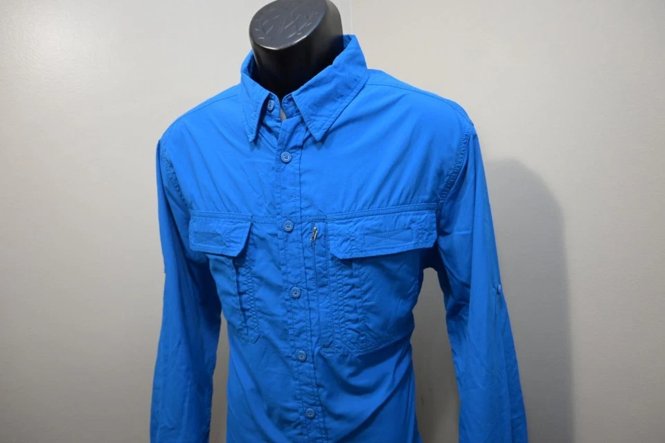 Camisa de campamento diseño alpino serie Tech transpirable azul ventilada para hombre talla pequeña Foto 2 de 4