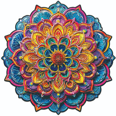 Mandala hölzerne Puzzle Rätsel Mandala Blumenprozesken Rätsel Lernspielzeug L
