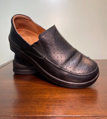 Footprints by Birkenstock Mens 6-6.5 Napoli Black Leather Slip On