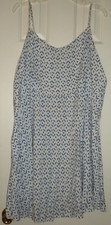 Ladies XXL Old Navy Dress Fit & Flare White & blue print sundress elastic back