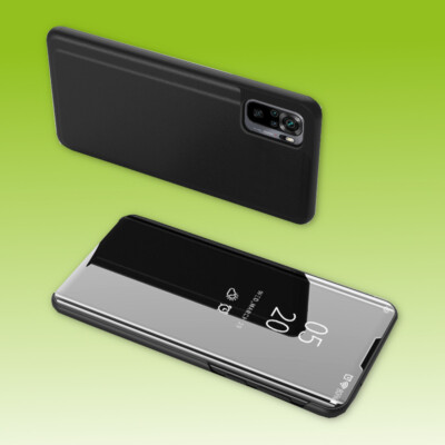 Für Xiaomi Redmi Note 10 / 10s View Smart Cover Hülle Schwarz Handy Tasche Etuis