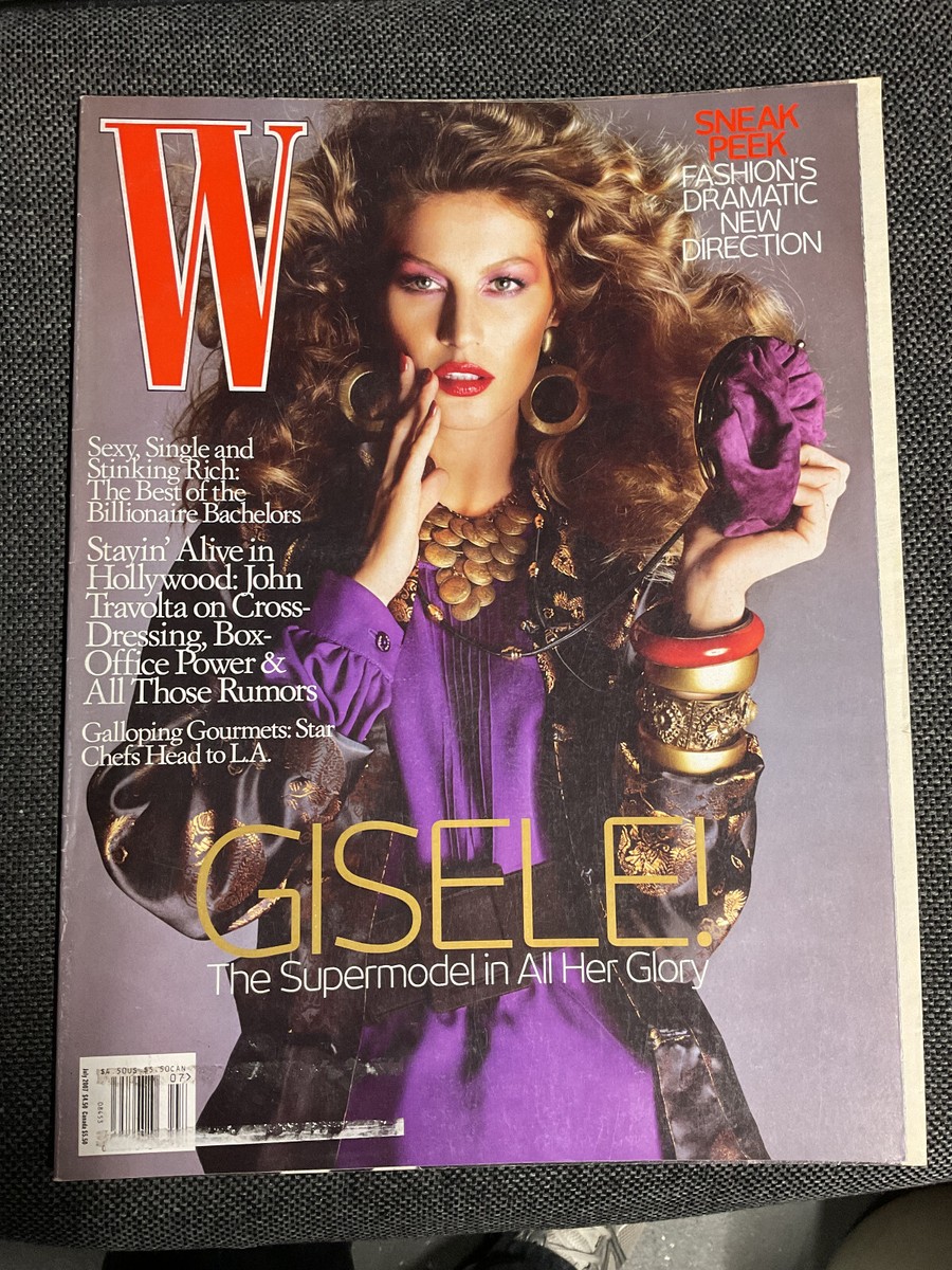 july 2007 W magazine Gisele Bundchen sexy cover + John Travolta | eBay