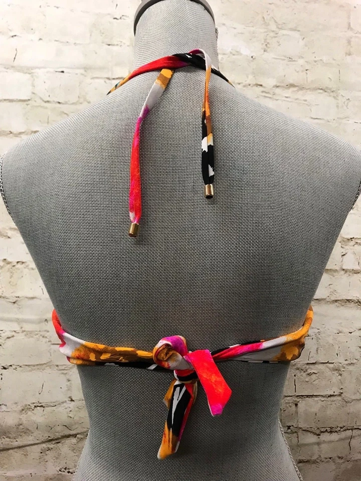 Natori Multicolor Pequeño Top Logo León Halter Traje de Baño Bikini Top Talla S Foto 2 de 4