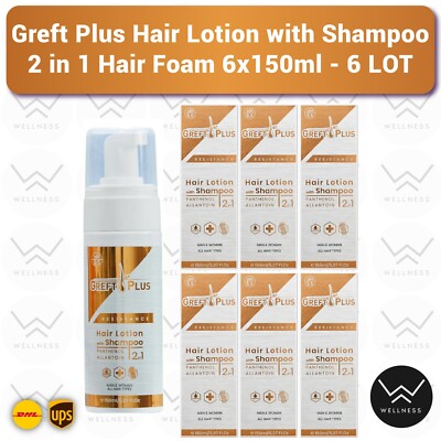 Greft Plus Hair Lotion with Shampoo, 2 in 1 Hair Foam -6LOT