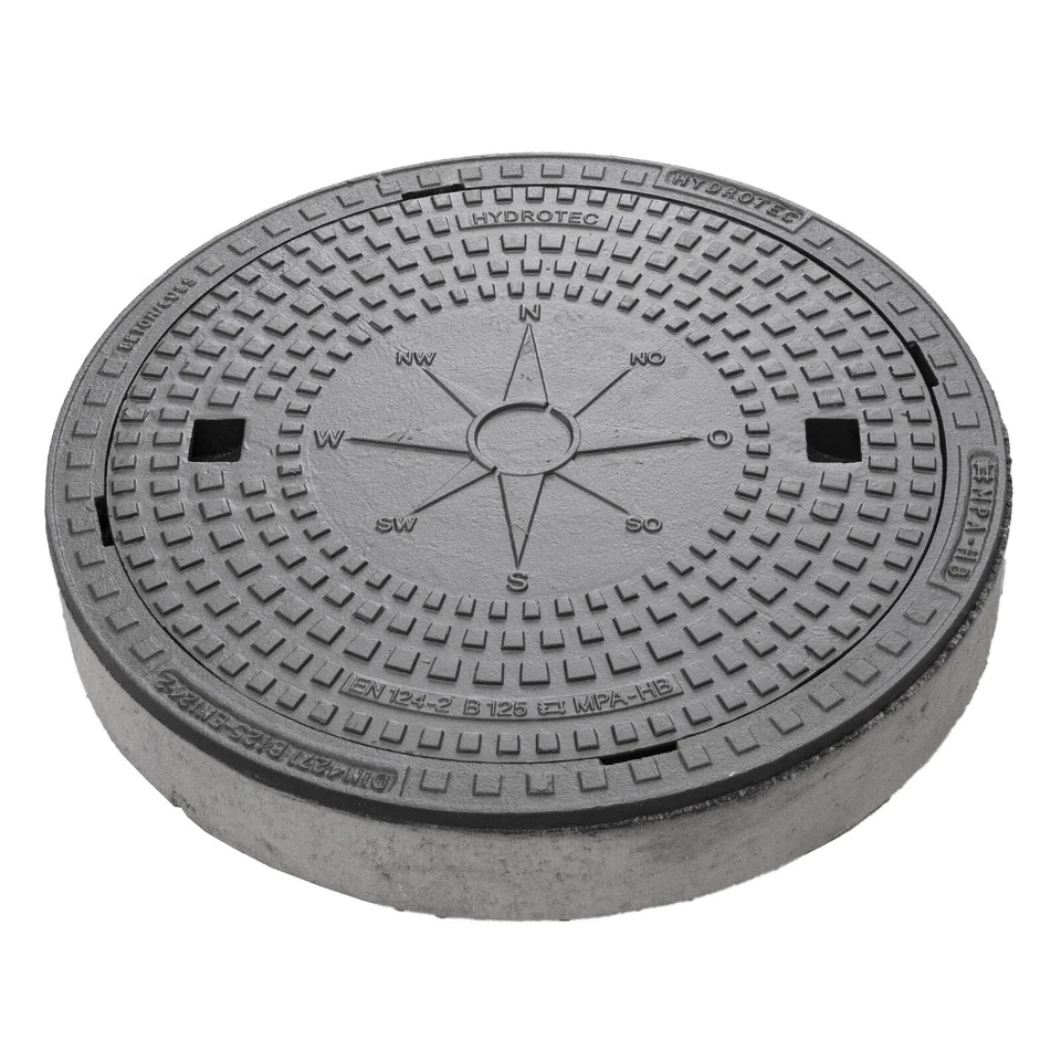 HYDROTEC Gully Kanaldeckel Schachtdeckel Gullydeckel Windrose Kompass Guss Beton - Bild 2 von 4