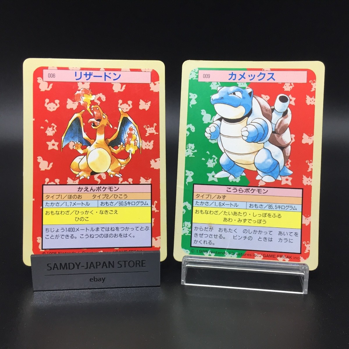 1995 Pokemon Charizard ＆ Blastoise Topsun Green Back Bandai 