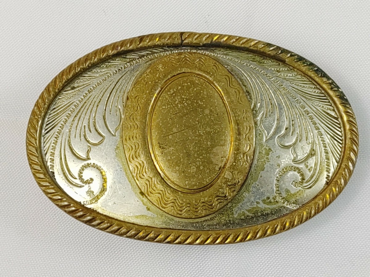 Solid German Silver Oval Belt Buckle. Made in the USA. 1988 Large Oval German Silver Eagle Belt Buckle – Hers and  main image 4