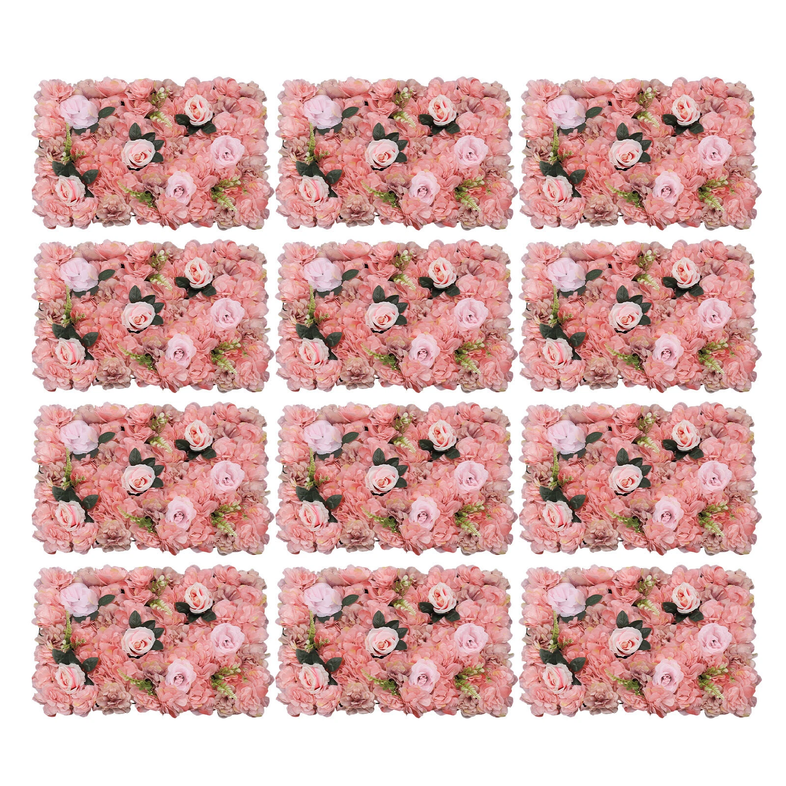 12 Pcs Flower Wall Panel, Artificial Flower Backdrop, Flower Panels for Backdrop