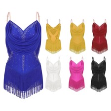 Women Costume Stage Dress Jazz Bodysuit Waltz Dancewear Performance Leotard