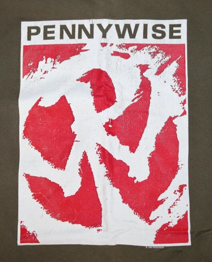 Band T-Shirt VTG 90s Pennywise Box Logo PW Dancing Clown Shirt Sz M Punk c.1994 - Image 2 of 4