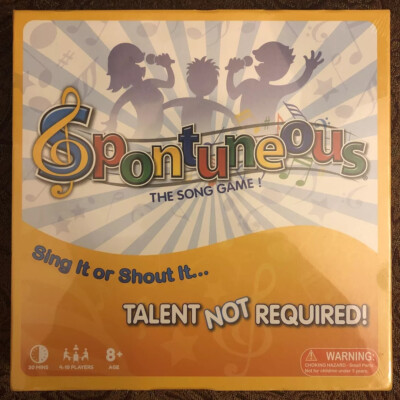 Spontuneous The Song Game Sing It Or Shout It 4-10 Players for Ages 8+ Brand New