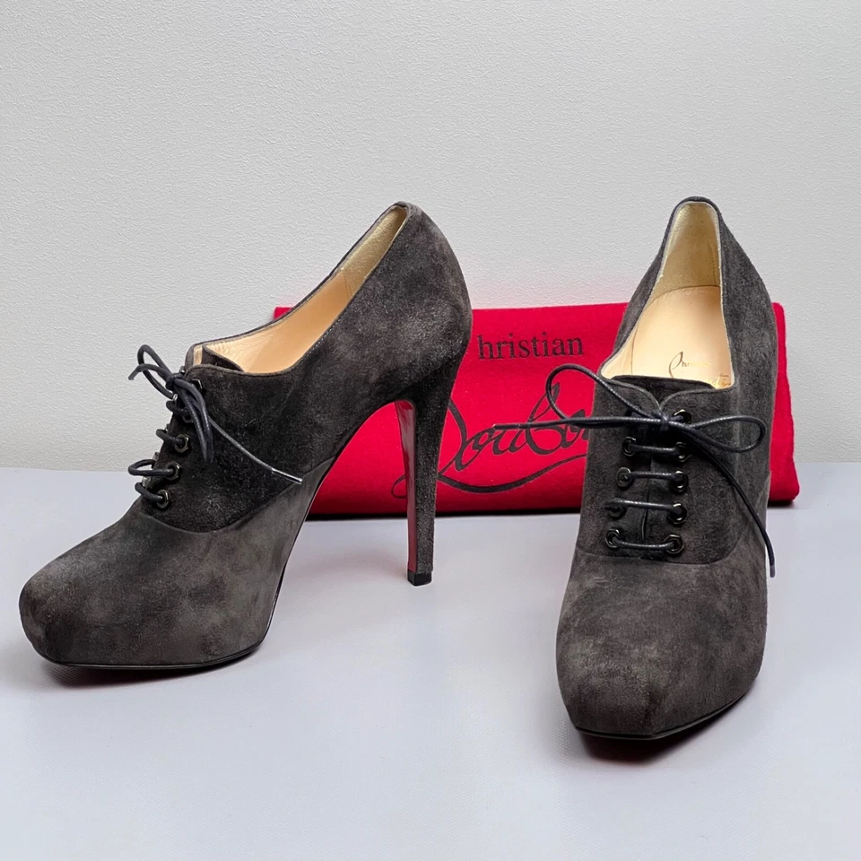 CHRISTIAN LOUBOUTIN Mamanouk 120 Booties Heels Boots Shoes Size 36 Suede Leather - Image 4 of 4