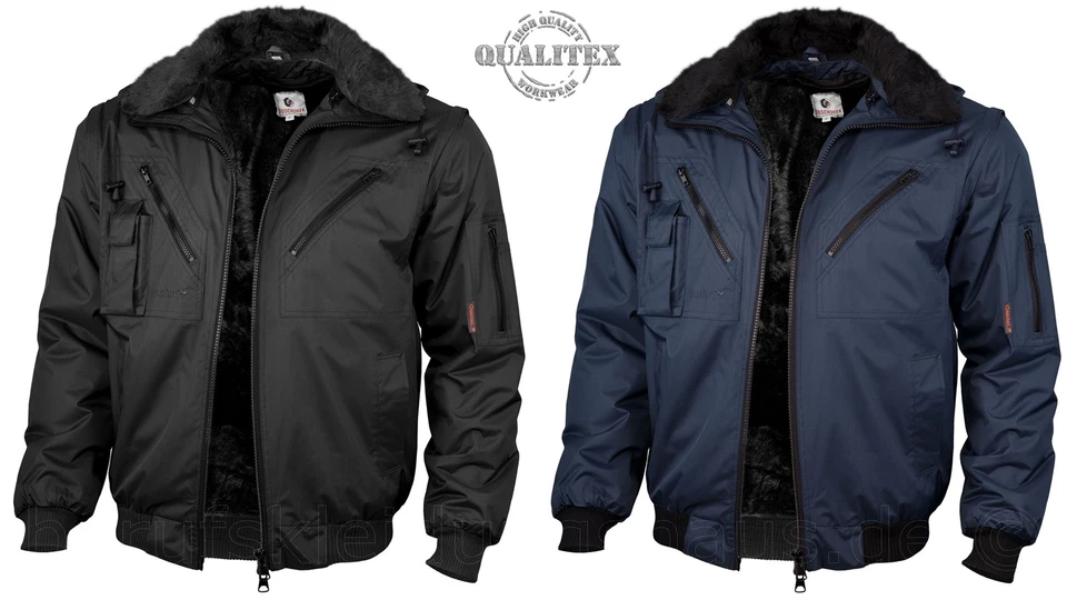 QUALITEX Pilotenjacke Arbeitsjacke Winterjacke Blouson marine schwarz wasserdicht