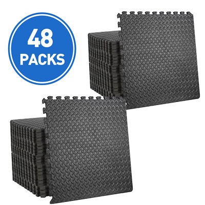 48X Puzzle Exercise Mat w/ EVA Foam For Exercise Gym Workout Interlocking Tiles