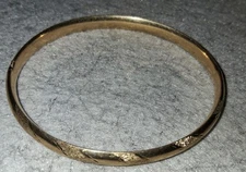 Antique 10k Gold Etched Chevron Bangle 7grams PRICE FIRM