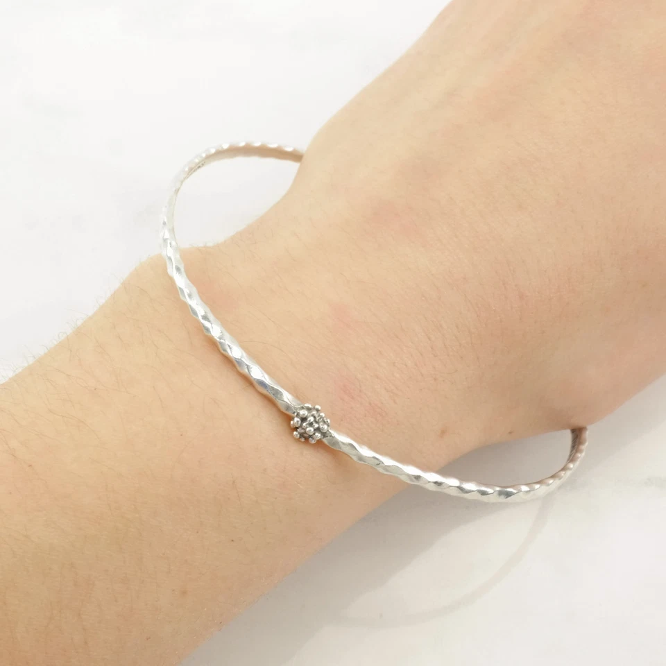 Michael Dawkins Sterling Silver Bangle Bracelet Textured - Image 2 of 4