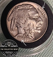 1937-P~PRISITNE+BU MS BUFFALO NICKEL~DDO/DDR~DA COLLEZIONE ORIGINALE~RARO