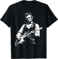 President Abraham Lincoln Playing Guitar Abe Lincoln Design T-Shirt Size S-3XL