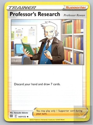 Professor's Research 147/172 Holo Rare Brilliant Stars Pokemon Near Mint