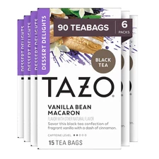 Dessert Delights Vanilla Bean Macaron Tea Bags, Sugar Free and Zero Calories, 90