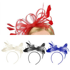 Retro Fascinator Hair Clip Hairpin Yarn Feather Head Flower Bride Hairband Hat