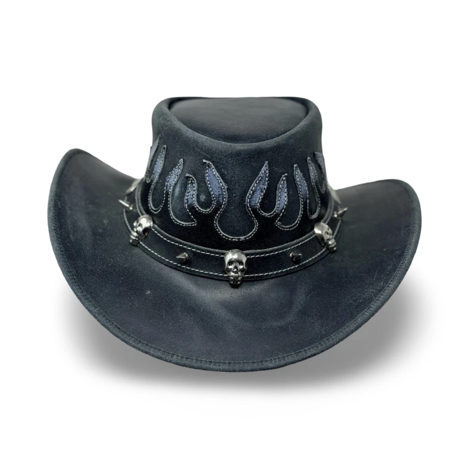 Lederhut Western Cowboy – Outdoor Hut Reiten, Wandern & Abenteuer Shadowflame - Bild 3 von 4
