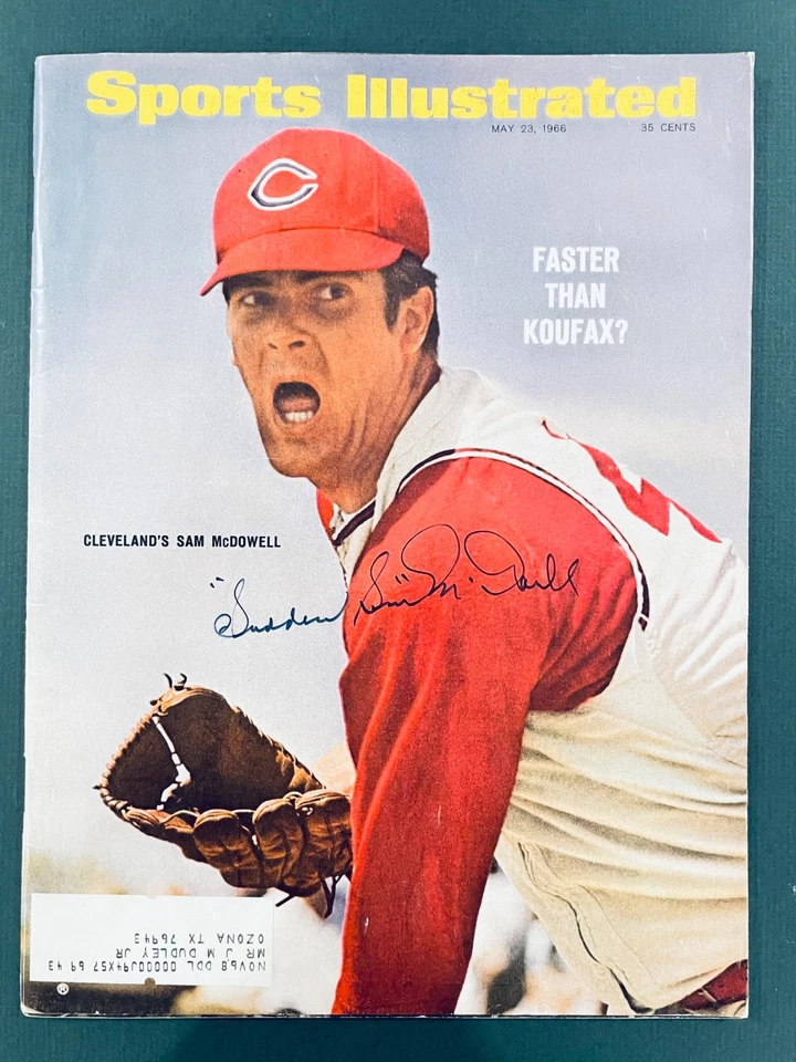 Sports Illustrated Autographed Sam McDowell Cleveland May 23 1967 EX - Image 3 of 4