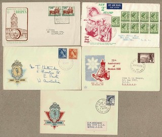 Australia 1951 1959 FDC Cover lot x5 inc BripeX Young farmers QEII Block 8