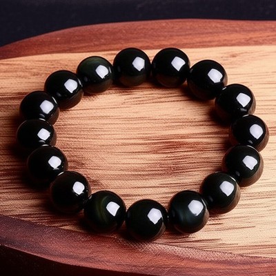 Natural Rainbow Obsidian 12mm Beads Gemstone Healing Stretch Bracelet Handmade