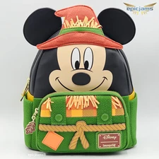 Loungefly Disney Mickey Mouse Scarecrow Mini Backpack New