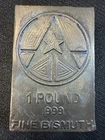 One Pound .999 Fine Bismuth Bar (Hand Poured)