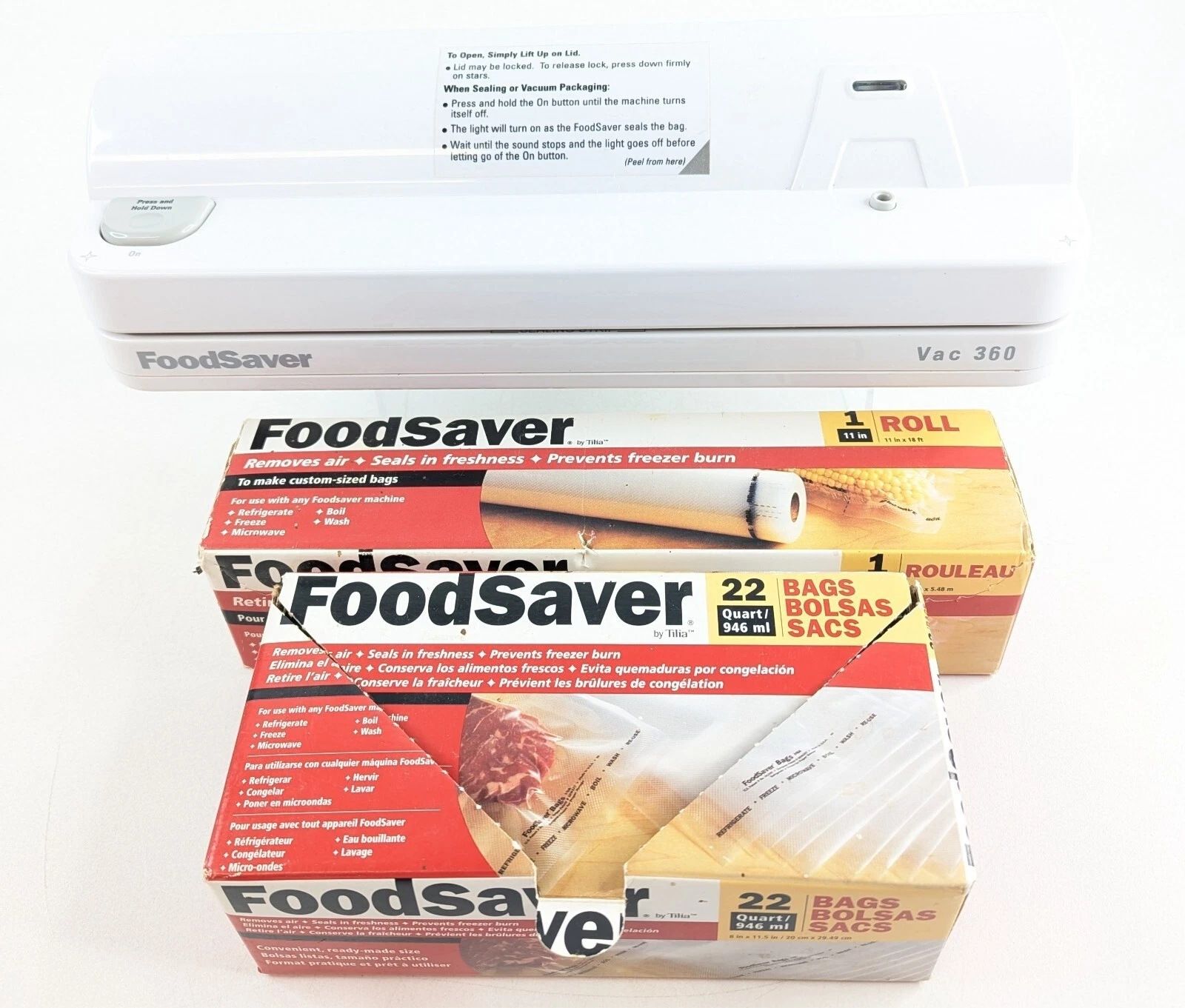 FoodSaver Vac 360 Vacuum Sealer – Includes Bags – Fishing/Hunting Ready