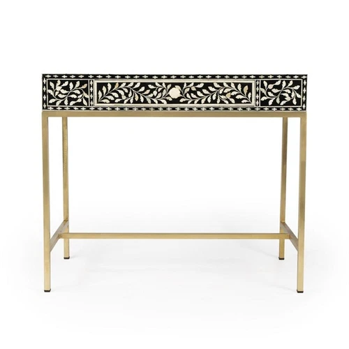 Butler Specialty Perilla Black And White Bone Inlay Writing Desk - Picture 9 of 11