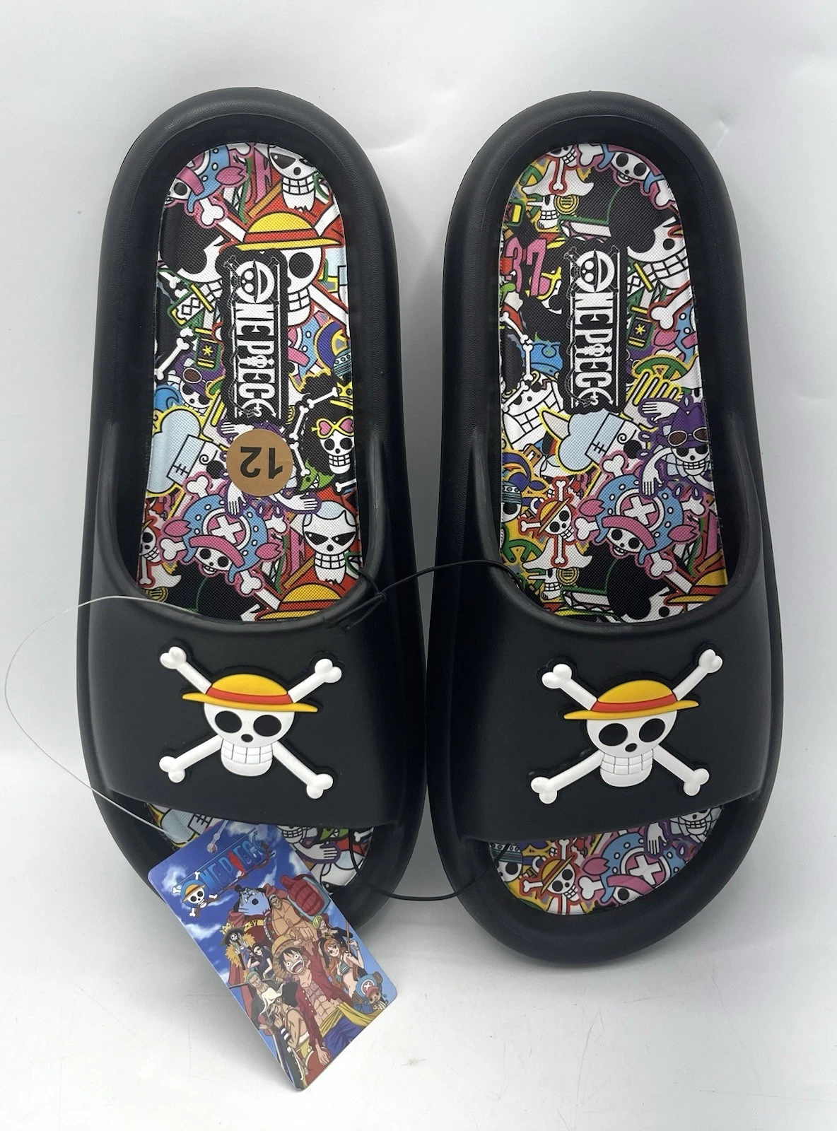 GroundUp Mens One Piece Skull Sandal/Slides Size 12 NWT