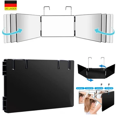 ISWEES 360-Grad-Spiegel 3 Wege LED Spiegel Faltbarer Kosmetikspiegel mit Halterungen