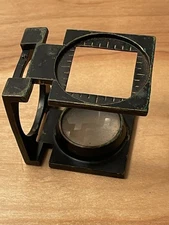 Vintage Folding Brass Tripod Magnifying Glass With Leather Case