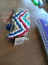 Boho Woven Cuff Bracelet | Friendship Style Multicolor Chain & Charm | Made...